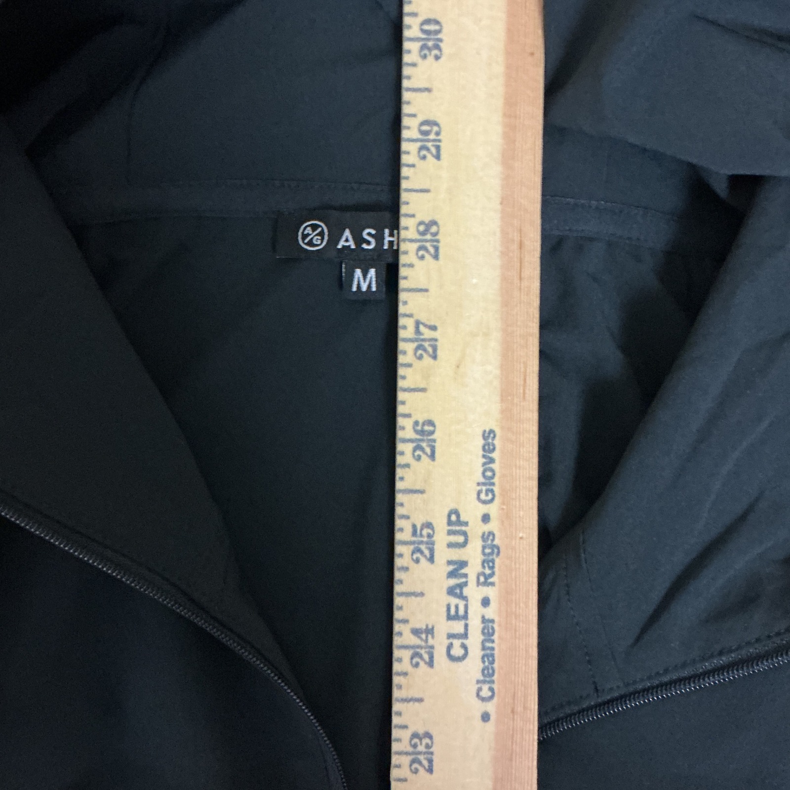 Asher Golf Windbreaker Jacket Mens Size Medium Black Hooded Full Zip Activewear — image 8 of 8